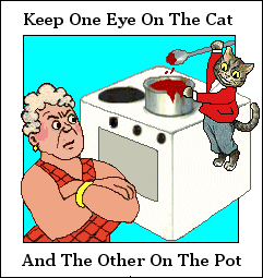 Keep one eye on the cat