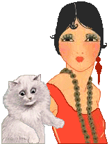 Deco lady and cat