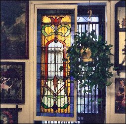 antique stained glass window