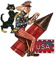 Patriotic: Uncle Sam and cat