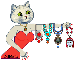 Cat with necklaces