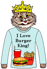 Dressed cat - Burger King tee shirt
