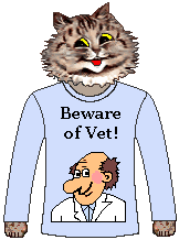 Dressed cat Beware of Vet tee-shirt