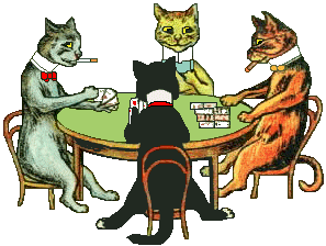 cats play cards