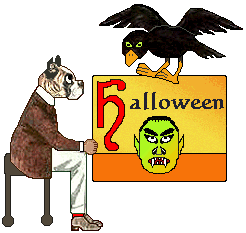 Halloween sign - dog - crow