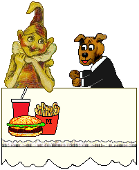 Dog - elf gives dog Mcdonalds burger meal