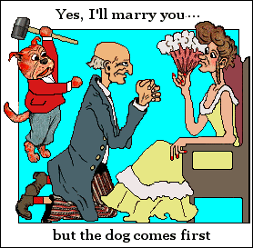 Yes I'll marry you but dog comes first