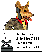 Dressed Dog calls FBI to report cat