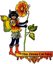Zinnia Flower Cat Fairy