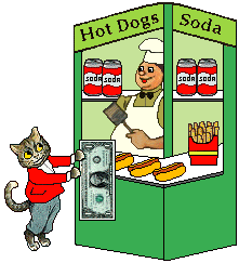 Cat: hot dog stand