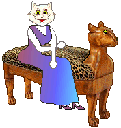 Cat - antique bench