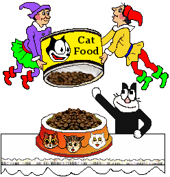 Elves feed cat