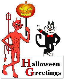Halloween - Cat and devil