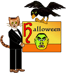 Halloween sign - Tux the cat - Crow