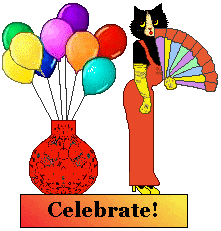 Celebrate: cat - balloons