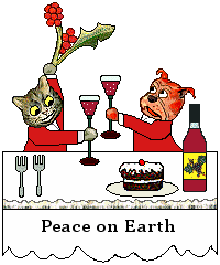 Peace on Earth: Dog-Cat-Mistletoe