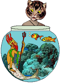 Cat sees Neptune in fishbowl