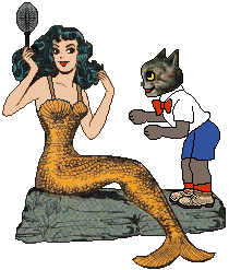 mermaid and cat