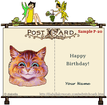 Birthday cat Epostcard