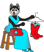 Dressed dog - Cowboy boots